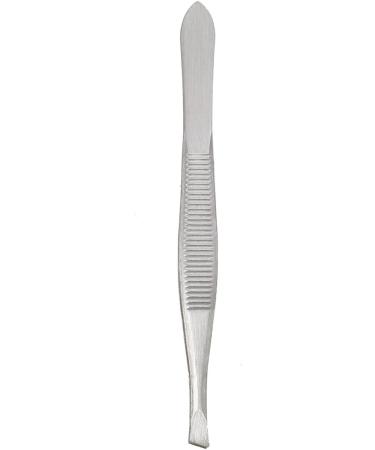High-Quality Silver Eyebrow Tweezers - 9 cm Carbon Steel Inclined Tip for Precision Hair Removal - Buy Online on SooperMarket.com