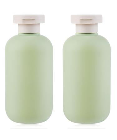 WLLHYF Squeeze Bottles 2 Pack 200 ML Refillable Plastic Travel Containers Empty Bottles With Disc Top Flip Cap Travel Accessories for Shampoo Creams Lotion Conditioner 200ML Green