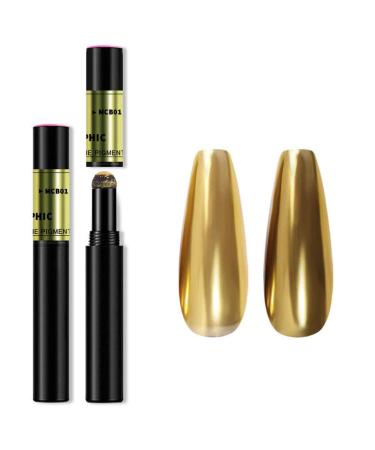 Chrome Nail Powder Pen - Air Cushion Nail Powder Pen With Mirror Effect Glitter Nail Art Pens Eyeshadow Pens MCB-01