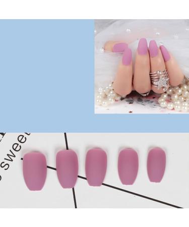 Dajidafu 1 Set Color Street Nail Strips Flat Head Style Matte Full Cover Art Decals Beauty Tool Salon Supplies Decorations 24 bean paste purple - Buy Online on SooperMarket.com