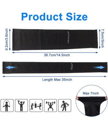 Siyingsaery UV Protection Arm Sleeves - 2 Pairs Black Slide-Resistant Elastic Sun Protection for Men & Women - Anti-UV Arm Protectors for Running & Basketball - Buy Online on SooperMarket.com