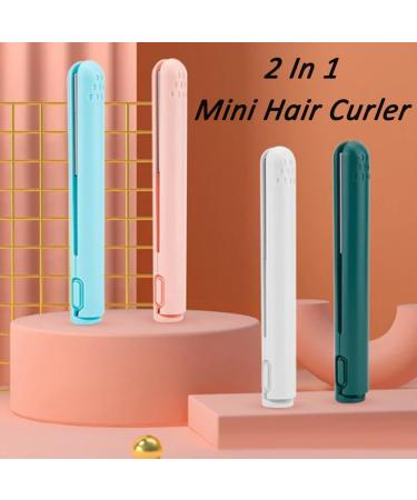Portrayi Mini Dual-Purpose Curling Iron - 2-in-1 Ceramic Hair Curler & Straightener | Portable Cordless Travel Tool for All Hair Types (Pink - Buy Online on SooperMarket.com