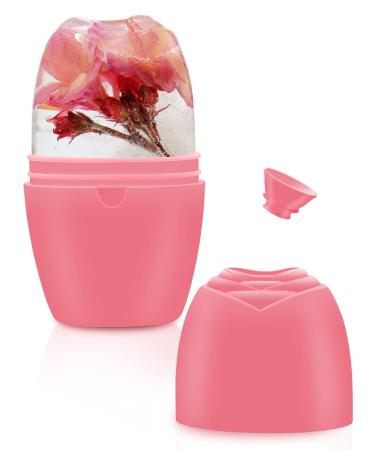 WETANG Ice Face Roller  Brighten Skin  Reusable Ice Mold for Face  Ice for Face to Tighten Skin  Silicone Ice Holder for Face  Icing Skincare Gift for Women (Pink)