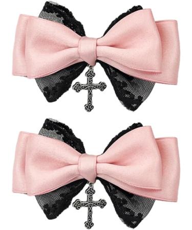 Gothic Lace Hair Clip Bow Large Barrette Bow Flat Clips Barrette Hairpin Bow Elegant Hair Clip for Bunches - Buy Online on SooperMarket.com