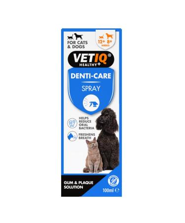 VetIQ 2in1 Gum Shield Spray 100ml Dog Toothpaste AlternativeTo Prevent Plaque Freshen Dog & Cat Breath with Peppermint Pomegranate Parsley Seed Oil Cat & Puppy Toothpaste Alternative or Teething 100 ml (Pack of 1)