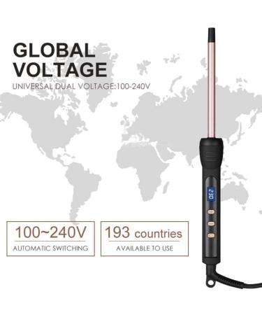 Curling Wand 9MM Thin Curling Iron Tight Curls LCD Display 100-230 C for All Hair Types Tourmaline Ceramic Barrel 30-Second Heat-Up Long&Short Hair Culer Pro Curling Tongs (Gold) - Buy Online on SooperMarket.com