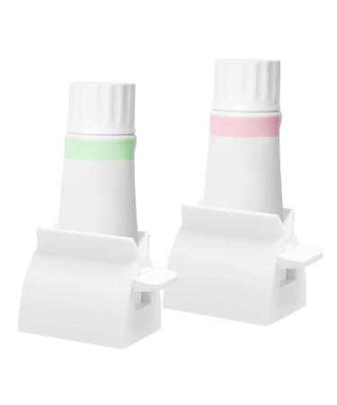 WSERE 2 Pack White Toothpaste Squeezer Roller Tube Squeezers Various Tubes Dispenser Holder Stand Reliable Quality Easy to Use and Efficient