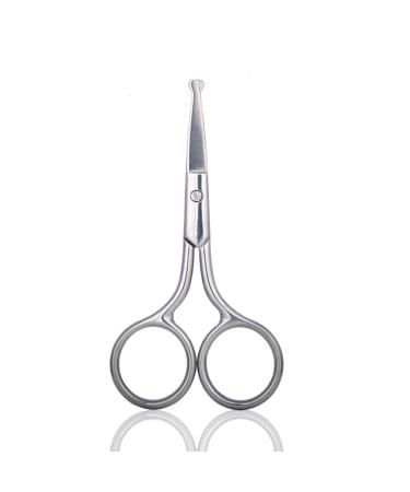Beard Scissors Professional Moustache Scissors Ear and Nose Hair Trimming Scissors Stainless Steel (Round-Headed 06)