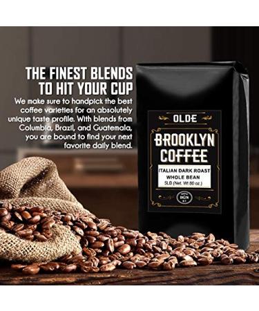 5 LB ITALIAN Dark Roast Whole Bean Coffee - Extra Strong Gourmet Espresso Roasted in New York - Buy Online on SooperMarket.com
