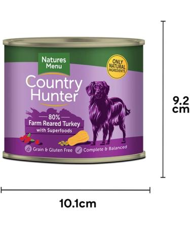 Natures Menu Country Hunter Dog Farm-Reared Turkey with Superfoods Tins 6x600g - Buy Online on SooperMarket.com