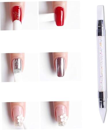 1PC Nail Art Sculpture Pens Silicone Dual Head Manicure Carving Pen Rhinestone Beads Picker Tool - Buy Online on SooperMarket.com