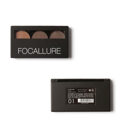 All-Day Waterproof Brow Powder - 3 Colors Eyebrow Makeup Palette with Brush | Natural Long-Lasting Eyebrow Solution - Buy Online on SooperMarket.com