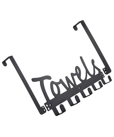WOONEKY Nail- Coat Hook Wall Hooks for Coats Over Door Towel Rack Cabinet Hanger Towel Hook Black Metal