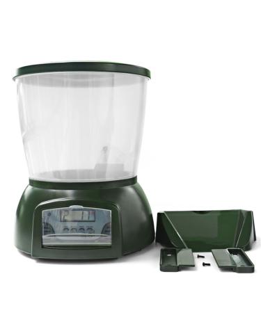WEJIUAFB Electric Fish Food Dispenser 4.25L Automatic Fish Feeder with LCD Display and Smart Timer Outdoor Automatic Fish Feeder Battery-Powered Automatic Fish Feeding Device English Version 22.5*33*27.5