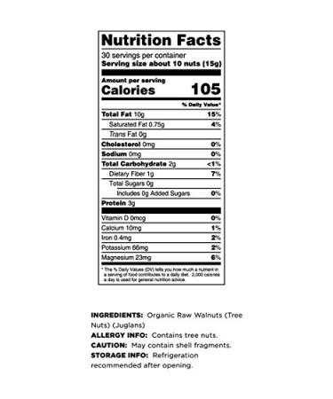 Terrasoul Superfoods Organic Raw Walnuts 2 Lbs (2 Pack) - Chandler Variety - Fresh Light Color Walnuts - Buy Online on SooperMarket.com