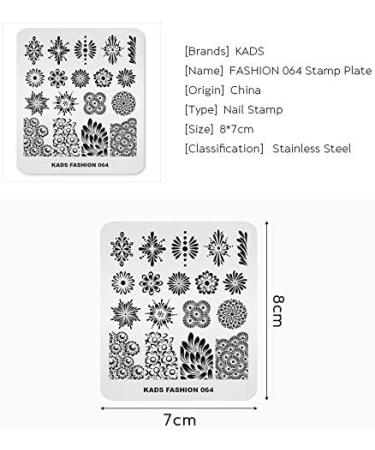 Alexnailart Stainless Steel Nail Stamping Template - Manicure Nail Art DIY Decoration FA064 - Buy Online on SooperMarket.com