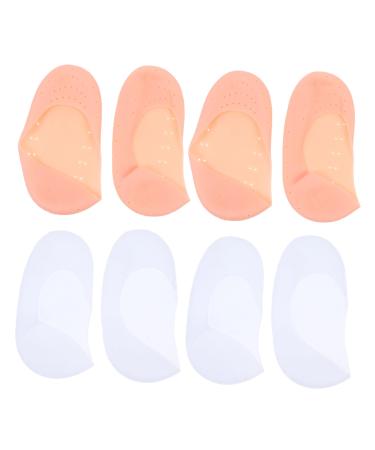 minkissy 4 Pairs Silicone Feet Plantar Socks Silicone Gel Moisturizing Socks Foot Spa Socks Foot Lotion Socks Cracked Feet Socks Anti-Cracking Socks Stretchy Gel Socks Spa Corn L 19.5X9.5X1.5CM