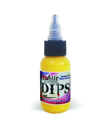 ProAiir Face and Body Painting Makeup - Brush on DIPS 1oz (30ml) Yellow 1 Ounce Yellow