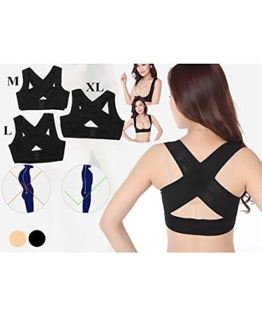 wemee Ladies Women Adjustable Shoulder Back Posture Corrector Chest Brace Support Belt-Black-L - Buy Online on SooperMarket.com