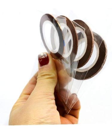 Cinnamon Color Glitter Nail Art Striping Tape - 4pcs Adhesive Rolls, 1-3mm Tips - Buy Online on SooperMarket.com