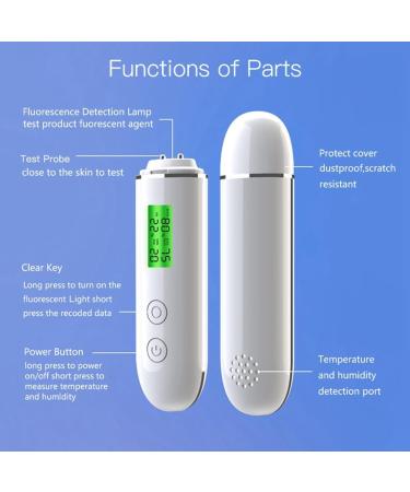 Closer Skin Moisture Tester Fluorescent Agent Detector LCD Display Skin Moisture Meter - Buy Online on SooperMarket.com