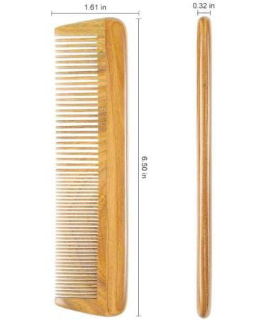 Onedor Handmade 100% Natural Green Sandalwood Hair Combs - Anti-Static Sandalwood Scent Natural Hair Detangler Wooden 2 in 1 Comb (Fine with Wide Tooth) - Buy Online on SooperMarket.com