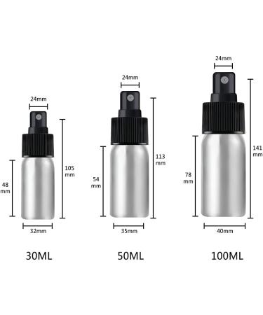 Herbest Aluminum 100ml Mini Fine Fog Spray Bottles - Refillable Empty Bottles for Perfume Cosmetics & Essential Oils - Buy Online on SooperMarket.com