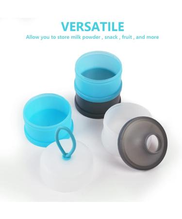 Vicloon Baby Milk Powder Dispenser - 4 Layer Portable Container for Kids - Stackable Snack Storage - Gray & Blue - Buy Online on SooperMarket.com