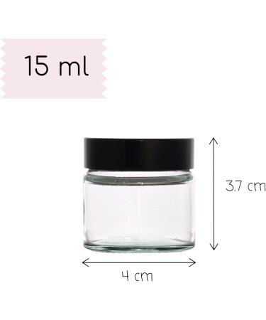 Elegant and Durable 15ml Clear Glass Jars with Airtight Lids - Perfect for Candlemaking Storage DIY Beauty and Gifting - Heat-Resistant Refillable & Stylishly Compact - Set of 10 (Black) - Buy Online on SooperMarket.com
