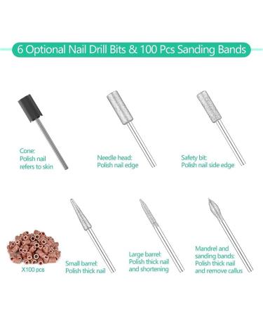 Alls Nail Cutter - Professional 30 000 RPM Electric Nail File & Efile Buffer for Acrylic Nails | Complete Manicure Grinding Tool Set (Gray) - Buy Online on SooperMarket.com