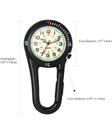 ZOVEDAIUG Clip-on Digital Carabiner Watch: Waterproof & Shockproof Pocket Quartz Watch for Outdoor Sports - Black - Buy Online on SooperMarket.com