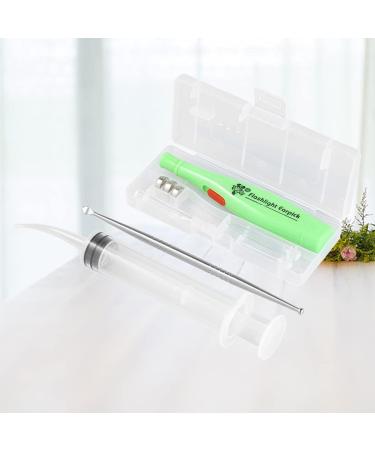 FOMIYES LED Ear Wax Removal Tools - Stainless Steel Ear Cleaner Spoon with Syringe for Ear Care - Portable Ear Wax Cleansing Kit - Random Color - Buy Online on SooperMarket.com