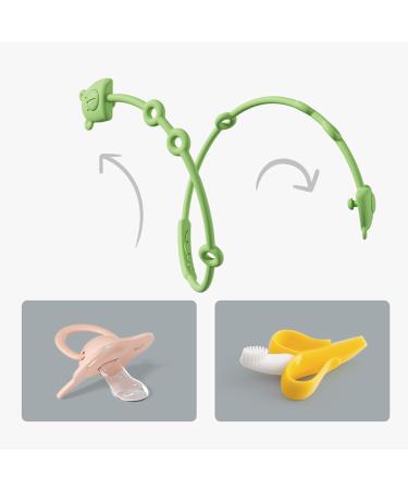Buy Rosa & Green Silicone Toy Belt - Adjustable Pacifier Clip & Stroller Chain for Baby | Durable Odorless & Lightweight Toy Holders - Buy Online on SooperMarket.com