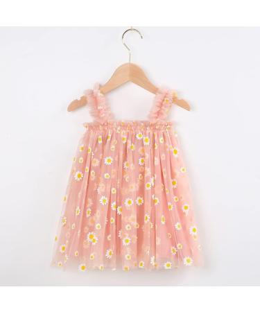 PythJooh Baby Girl Tulle Dress - Toddler Sleeveless Princess Butterfly Wings Tutu Dress | 18-24 Months, Daisy Pink - Buy Online on SooperMarket.com