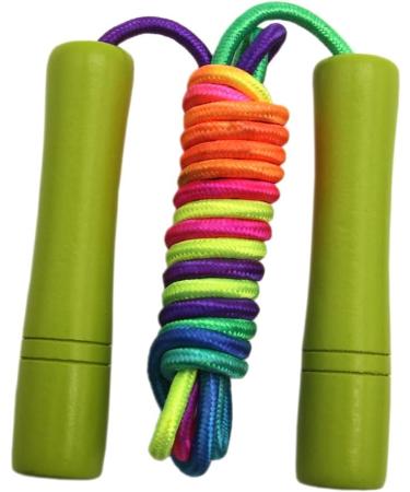 Buy Homello Adjustable Jump Rope for Children - Wooden Handle & Cotton Rope - 260cm Blue & Light Green for Fitness & Fun - Buy Online on SooperMarket.com