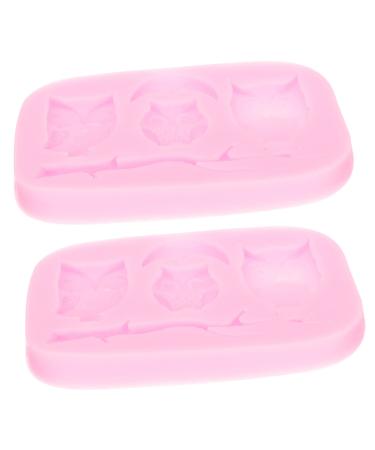 2pcs Baking Silicone Mold Chocolate Molds Silicone Stencils Candle Molds Candy Mold Non Stick Baking Pan Large Silicone Molds Owl Shape Molds Silica Gel Fondant Cake Halloween