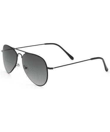 Yimi 2 Classic Bifocal Reading Glasses UV400 - Comfortable Metal Sunglasses for Men & Women - Black & Brown 2.0x - Buy Online on SooperMarket.com