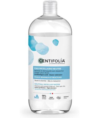 CENTIFOLIA | Neutral Micellar Water 500ml + Neutral Moisturizing Cream 40ml | Perfectly removes makeup | Immediately soothes sensitive skin | Unscented | Made in France | Organic & Vegan - Buy Online on SooperMarket.com