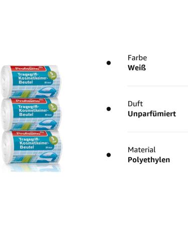 Profissimo Cosmetic Waste Bags with Handle - 5L Pack of 3 Recyclable PE | Eco-Friendly Disposal Solutions - Buy Online on SooperMarket.com