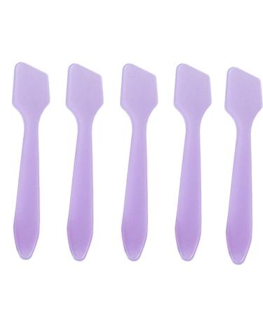 100pcs Plastic Spatulas Cosmetic Scoop Stick Spatula Applicator Tool for Mixing and DIY Mask Facial Cream Makeup Skin Care Products 3.2" Reusable (Purple)