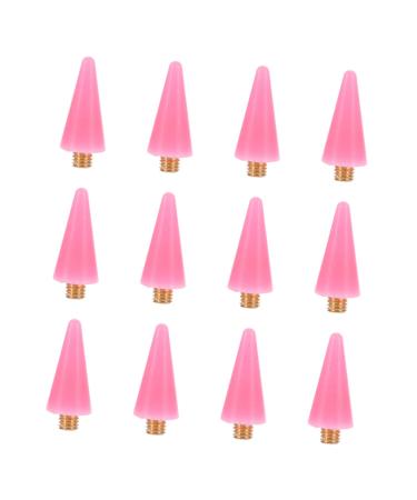 DOITOOL 12pcs Point Drilling Pen Wax Head Manicure Pen Head Wax Picker Microblading Machine Rhinestone Pen Head Jewelry Picker Head Nail Art Pen Tip Nail Picker Head Pink Pencil Replace