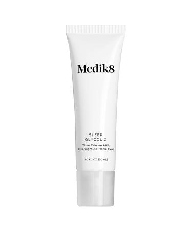Medik8 Sleep Glycolic - Exfoliating Glycolic Acid At Home Face Peel - Overnight AHA Anti-Aging Skin Treatment - Glycerin and Korean Clover - 1.0 oz