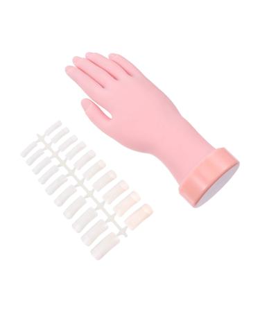 FOMIYES Nail Art Tools Nail Set Tool 1 Set Flexible Practice Hand Display Nail Includes Fake Art Useful Tool Beginner Manicure DIY Bendable for Training Manicure Tools Nail Tools 8X22.5CM As Shown