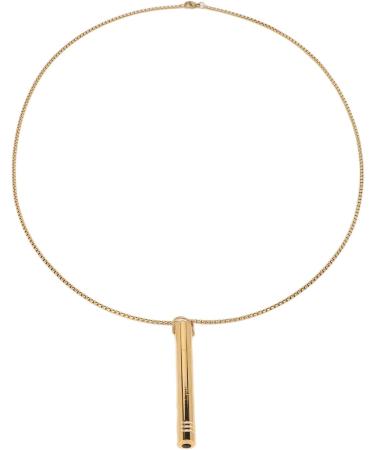 Mindful Breathing Necklace Prevent Skin Fading Reduce Anxiety Relieve Stress Increase Lung Volume For Men For Daily Wear (Gold Color) - Buy Online on SooperMarket.com