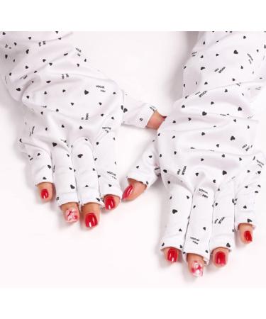 Moisturizing Gloves UPF 50+ Manicure Gloves Anti Uv Shield Gloves for Gel Nail Lamp Nail Art Fingerless Glove for Manicure Dryer Long 11.5X40 Cm - Buy Online on SooperMarket.com