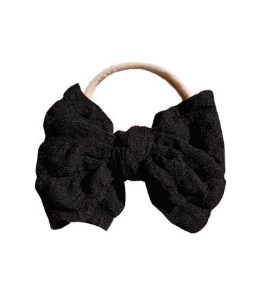 JSGHGDF Girls Bowknot Headband Soft and Stretchy Headwear Elastic Hair Bands Adorments for Infant Toddlers Black