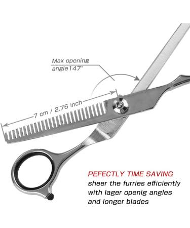 Professional Stainless Steel Dog & Cat Grooming Scissors | Eye Cutting Tools | 17x6.6cm Fello Care - Buy Online on SooperMarket.com
