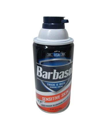 Barbasol Thick & Rich Shaving Cream Sensitive Skin 10 oz (Pack of 12)