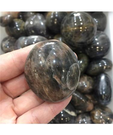 Natural Black Moonstone Palm Stone Raw Gemstone Crystal Full of Texture - Buy Online on SooperMarket.com