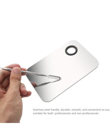 FRCOLOR Stainless Steel Makeup Palette with Spatula Tool - Professional Cosmetic Mixing Palette 6x4 - Buy Online on SooperMarket.com